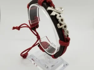 Burgundy Hope Leather Wristband