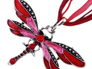 Burgundy Dragonfly Necklace