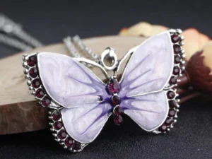 Enamel Butterfly Pendant Necklace by Will and Sandy