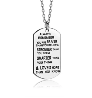 Always Remember You Are Braver Inspirational Necklace