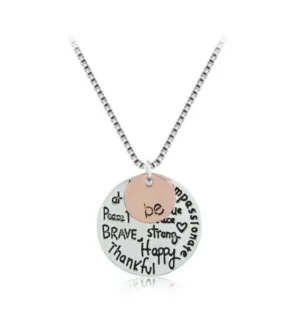 Two-Tone Gold "Be" Graffiti Charm Necklace