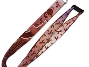 Burgundy Awareness Ribbon Lanyard