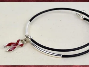 Inspire Awareness Wrap Bracelet with Ribbon Charm