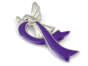 Purple Angel Ribbon Pin