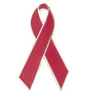 Burgundy Ribbon Lapel Pin