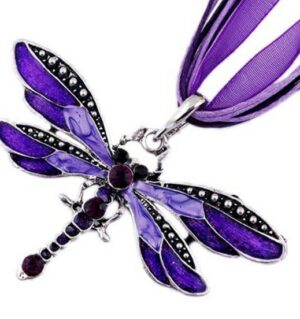 Purple Dragonfly Necklace